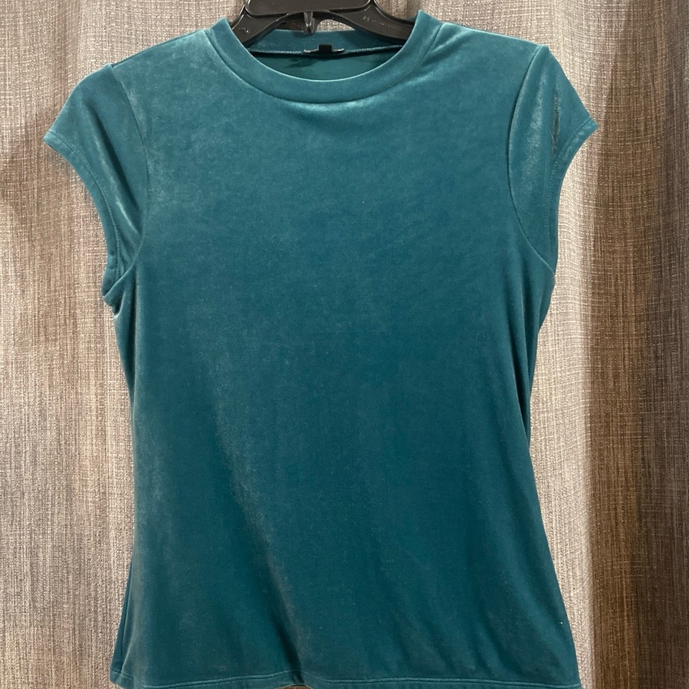 Express Teal Velvet Women's Top